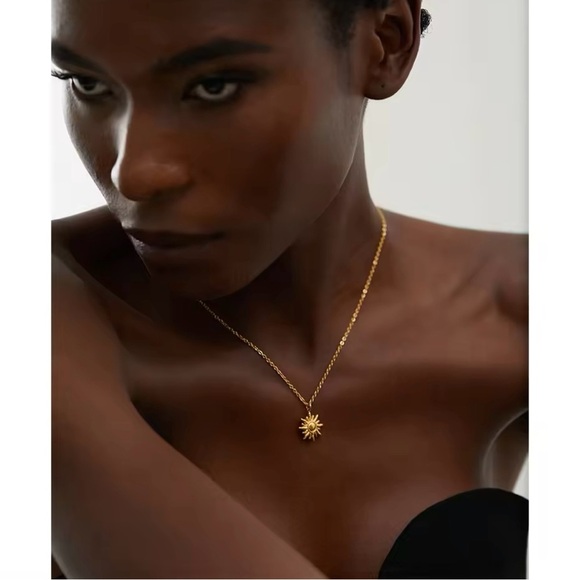 COPY - Stainless Steel Golden Casting Sun Pendant Necklace - Picture 3 of 6